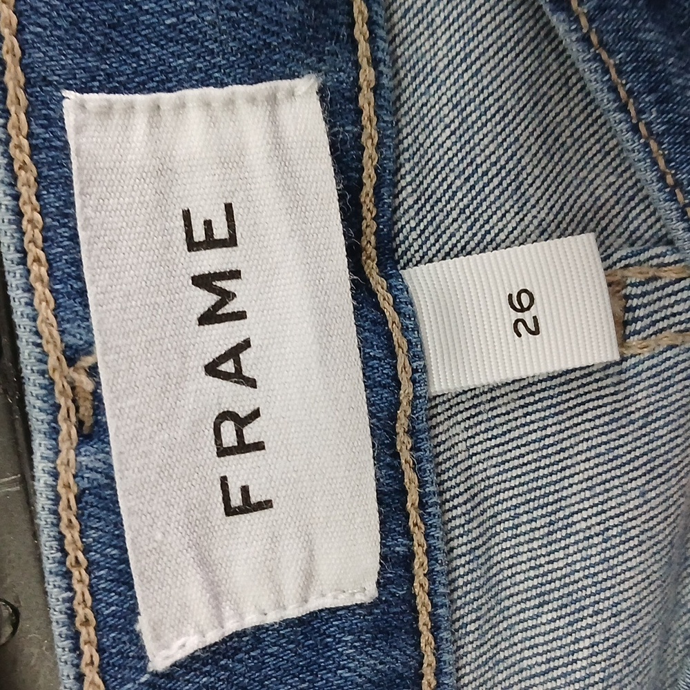 FRAME Le High Skinny Distressed Cropped Jeans Size 26 - Picture 6 of 9